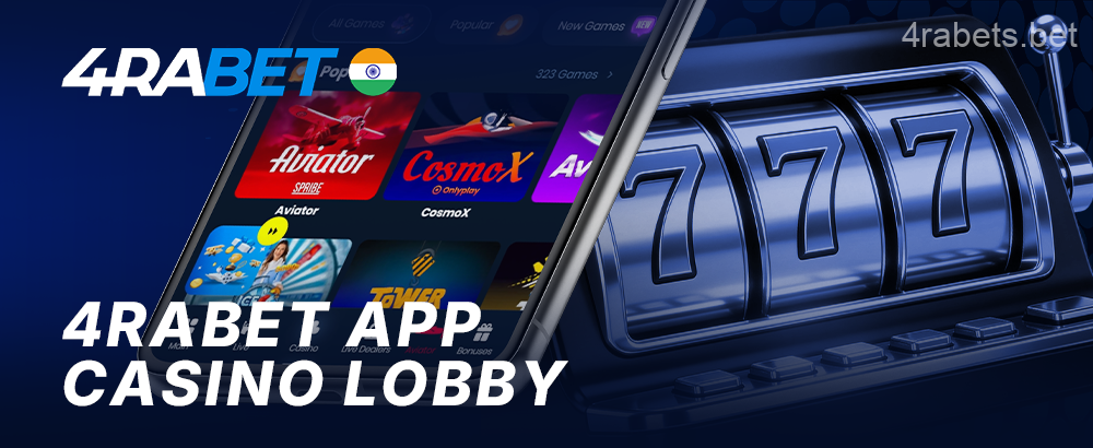 The casino games section in the 4rabet app