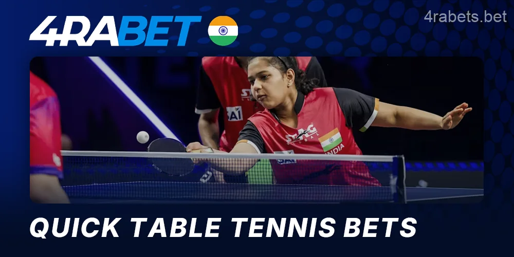 Table tennis betting on the 4rabet website